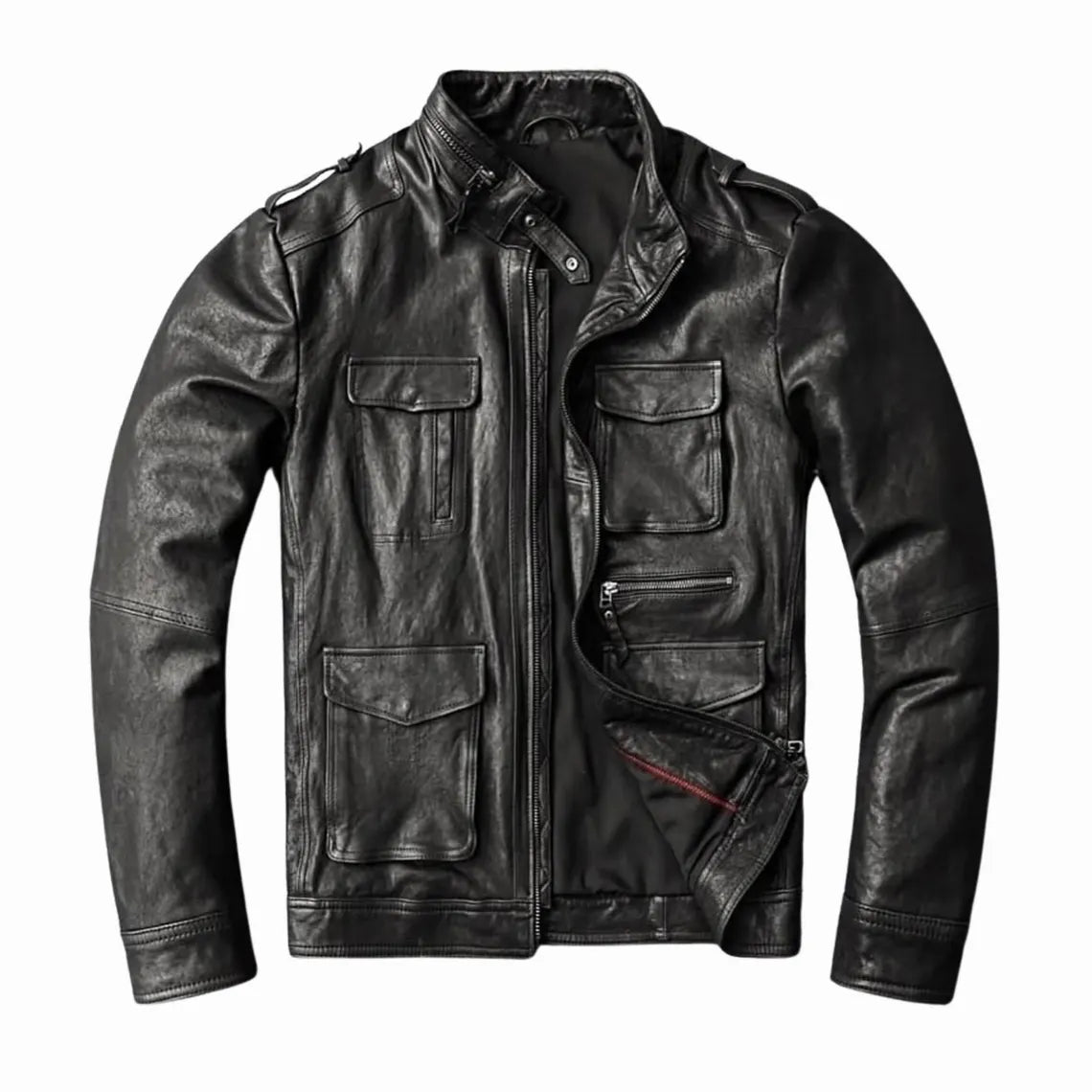 Handmade Calf Leather Biker Jacket | Men's Motorcycle Jacket, The Nord Wolf