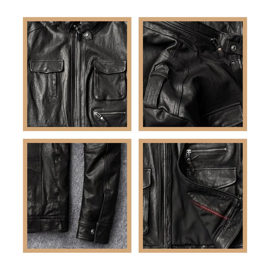 Handmade Calf Leather Biker Jacket | Men's Motorcycle Jacket, The Nord Wolf