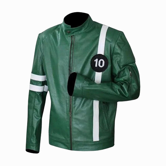 Ben 10 Inspired Green Original Leather Jacket – Men’s Cosplay Outerwear by The Nord Wolf