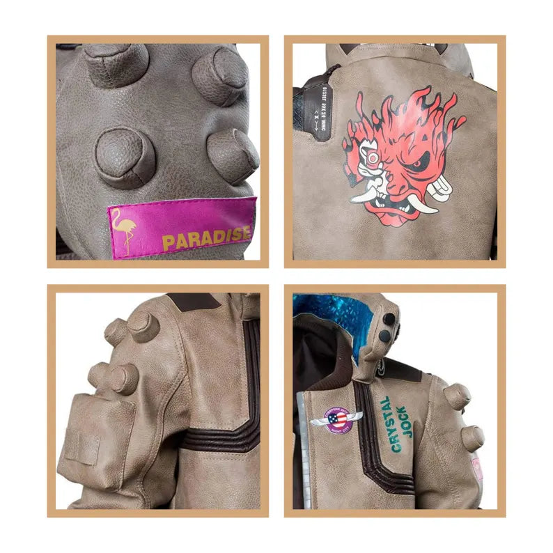 Cyberpunk 2077 Real Leather Samurai Bomber Jacket – Cosplay Coat